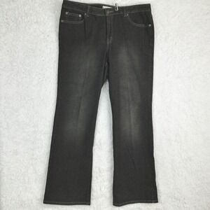 L. A. Blues Womens Jeans Rodeo Boot Cut Black Wash Denim‎ High Rise Plus 3
